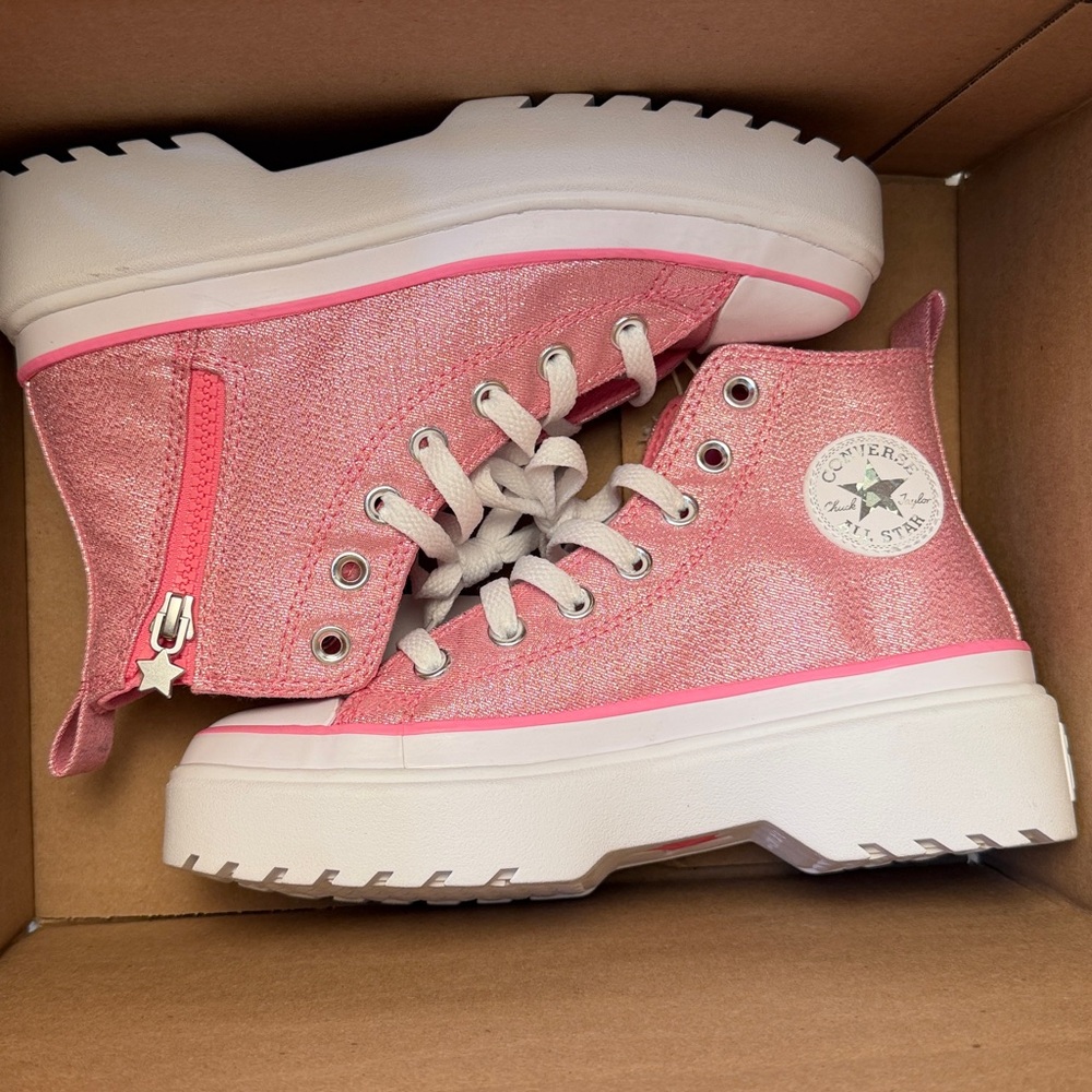 CONVERSE Chuck Taylor All Star Lugged Lift Platform Prism Glitter‎ size 3.5 girl